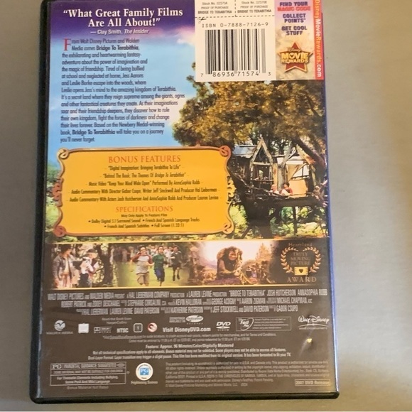 $5 each / 3 for 12 / 6 for $20 | Disney Bridge To Terabithia DVD Full Screen - Picture 2 of 2